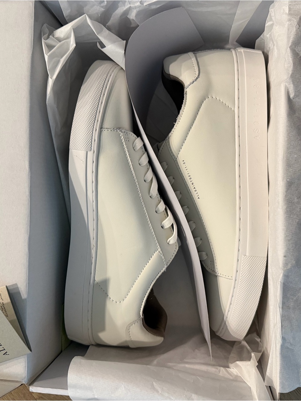 AllSaints White Leather Low-Top Sneakers